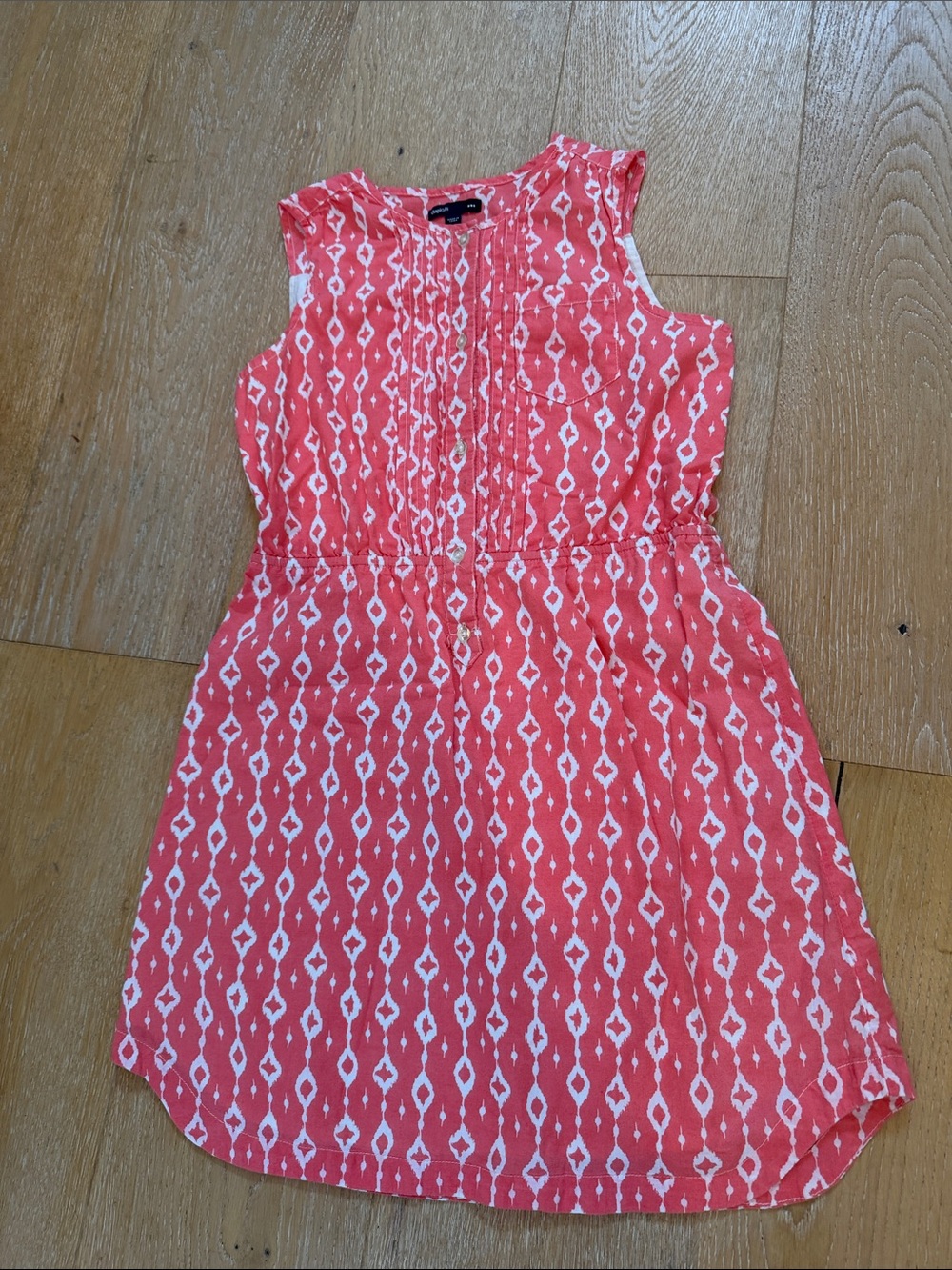 GAP Coral Pink Ikat-Print Sleeveless Dress